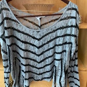 BCBG Black and Gray Striped Shirt